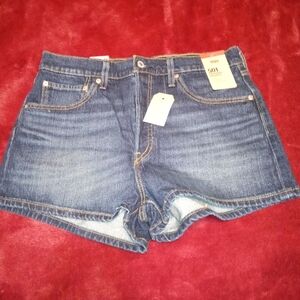 Levi's Dark Blue Classic High-Rise Denim Shorts